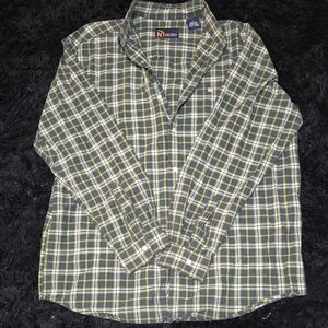 Nautica Men's Casual Green Checkered Shirt